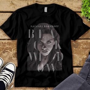 Marvel Black Widow Natasha Romanoff Letter Portrait Unisex Tee Adult T-shirt
